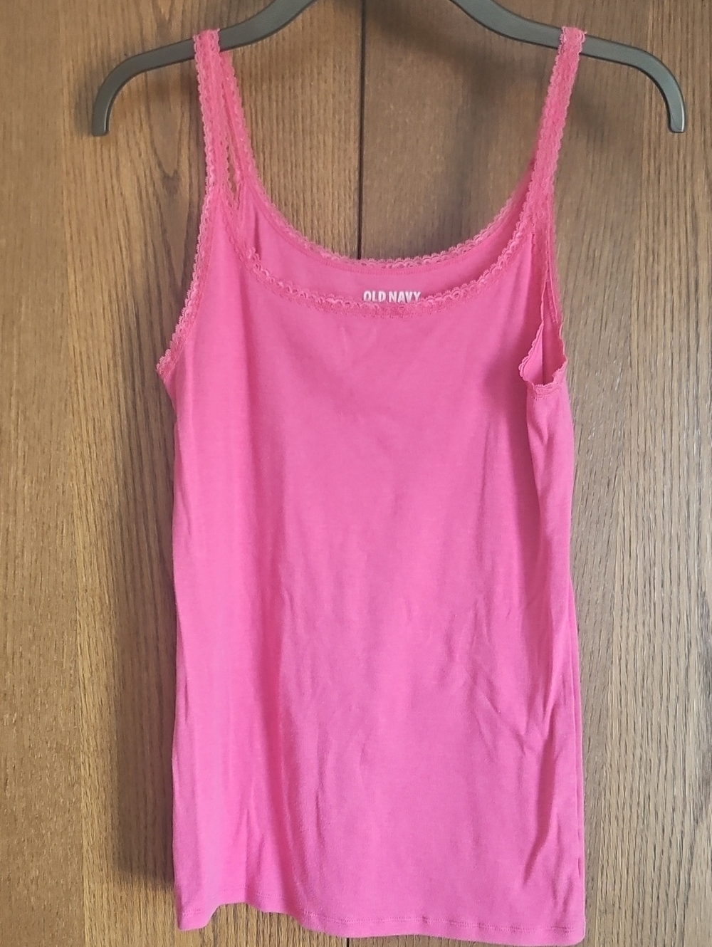 Old Navy Pink Lace-Trim Slim Tank Top